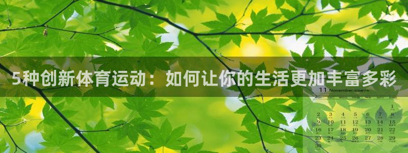 球派体育官方：5种创新体育运动：如何让你的生活更加丰富多彩